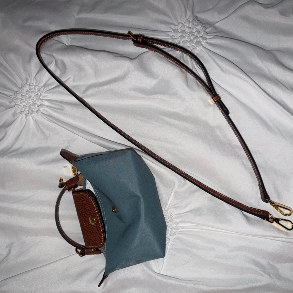 Longchamp Le Pliage Mini Pouch with Leather Strap - Picture 5 of 6